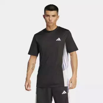 Мужская футболка Adidas в стиле колорблок Essentials, чёрный