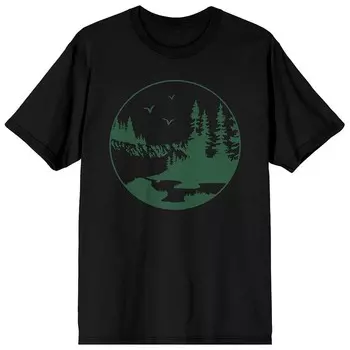 Мужская футболка Adventure Society Mountains Vacation Licensed Character, черный