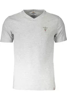 Мужская футболка Aeronautica Militare с круглым вырезом и принтом, серый