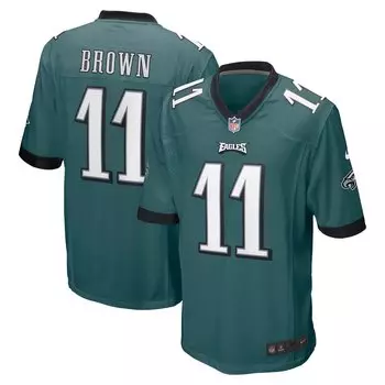 Мужская футболка AJ Brown Midnight Green Philadelphia Eagles Player Game Nike