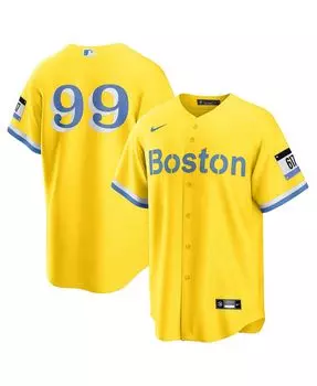 Мужская футболка alex verdugo gold boston red sox city connect replica player jersey Nike