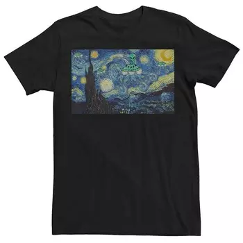 Мужская футболка Alien UFOs Starry Night Licensed Character, черный