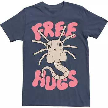 Мужская футболка Alien Xenomorph Free Hugs Licensed Character, цвет Navy Heather