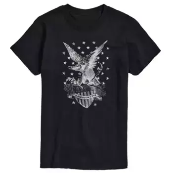 Мужская футболка America Eagle с принтом звезд Licensed Character, черный