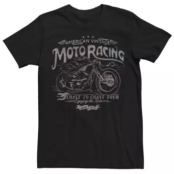 Мужская футболка American Vintage Moto Racing Coast To Coast Tour Generic, черный