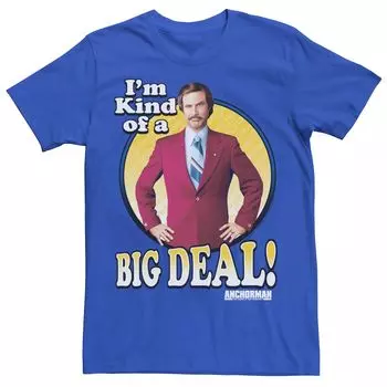 Мужская футболка Anchorman Ron бордового цвета Kind Of A Big Deal Licensed Character