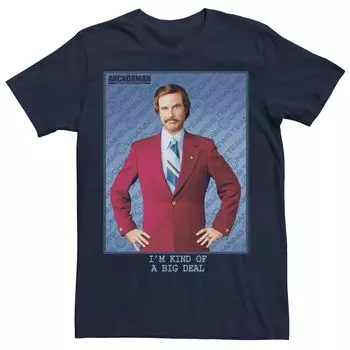 Мужская футболка Anchorman Ron Burgundy с портретом I'm Kind Of A Big Deal Licensed Character