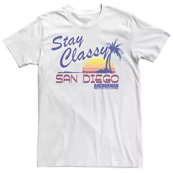 Мужская футболка Anchorman Stay Classy с рисунком заката Сан-Диего Licensed Character