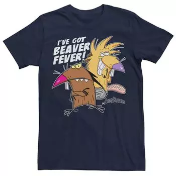 Мужская футболка Angry Beavers I've Got Beaver Fever с портретом Licensed Character, синий