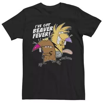 Мужская футболка Angry Beavers I've Got Beaver Fever с портретом Licensed Character, черный