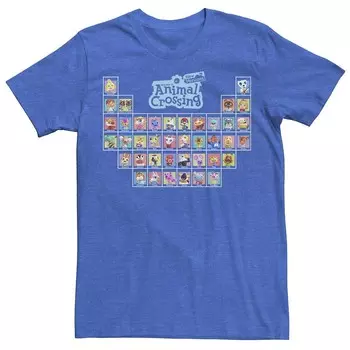 Мужская футболка Animal Crossing New Horizons Periodic Table of Villagers Licensed Character, цвет Royal Heather