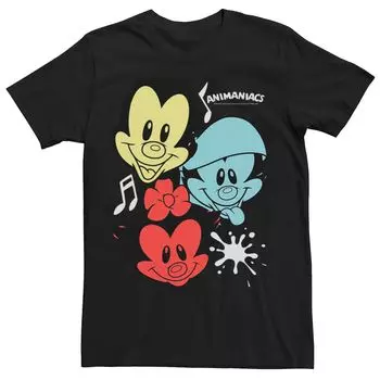 Мужская футболка Animaniacs Yakko Wakko в горошек с красочными портретами Licensed Character