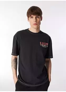 Мужская футболка антрацитового цвета с круглым вырезом L241186003 Футболка с круглым вырезом Lee, антрацитовый