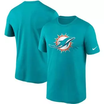 Мужская футболка Aqua Miami Dolphins Logo Essential Legend Performance Nike