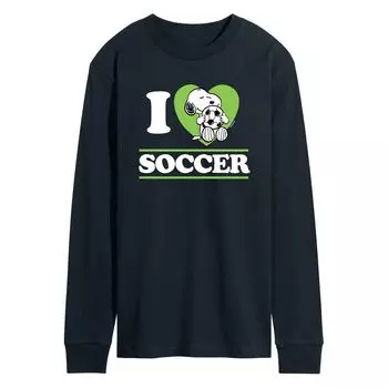 Мужская футболка арахисового цвета Snoopy "I Love Soccer" Licensed Character