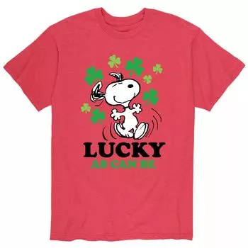 Мужская футболка арахисового цвета Snoopy «Lucky As Can Be» ко Дню Святого Патрика Licensed Character