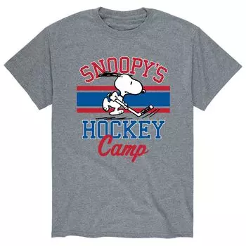 Мужская футболка арахисового цвета "Snoopy's Hockey Camp" Licensed Character