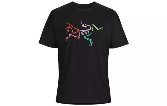 Футболка мужская Arcteryx Ionia Merino с цветным логотипом, черный