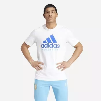 Мужская футболка Аргентина с рисунком ДНК Adidas, белый