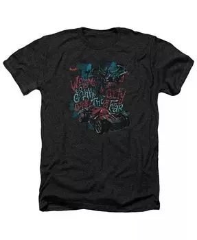 Мужская футболка Arkham Knight City Of Fear для взрослых Heather Batman, черный