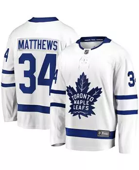 Мужская футболка auston matthews white toronto maple leafs away premier breakaway player Fanatics, белый