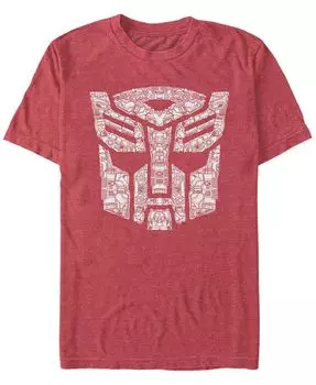 Мужская футболка Autobot Symbol с короткими рукавами и круглым вырезом Fifth Sun, красный