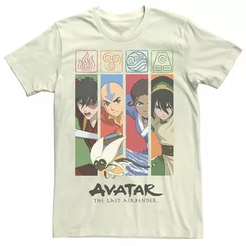 Мужская футболка Avatar: The Last Airbender Cast Elements Licensed Character, цвет Natural