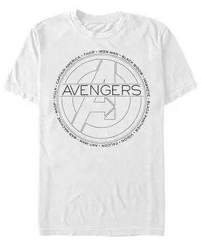 Мужская футболка Avengers Circle Icon с коротким рукавом и круглым вырезом Fifth Sun, белый