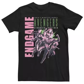Мужская футболка Avengers: Endgame Earth's Mightiest Heroes с неоновой надписью Marvel