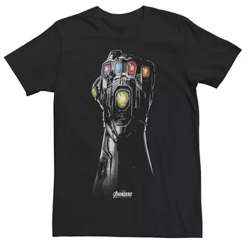Мужская футболка Avengers Endgame Infinity Stone Gauntlet серого цвета с рисунком Marvel