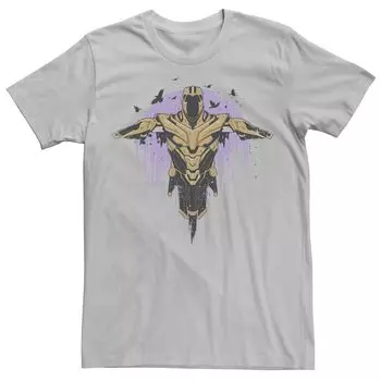 Мужская футболка Avengers Endgame Thanos Armor с рисунком Fade Portrait и графикой Marvel