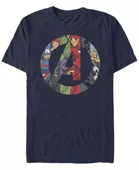 Мужская футболка Avengers Heroes Icon с короткими рукавами и круглым вырезом Fifth Sun