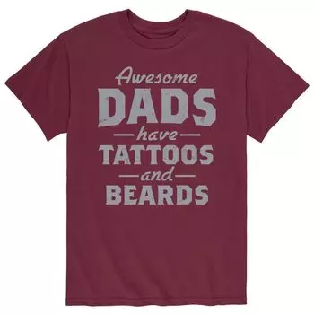 Мужская футболка Awesome Dads с татуировками и бородой Licensed Character