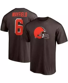 Мужская футболка baker mayfield brown cleveland browns player icon с именем и номером Fanatics, коричневый