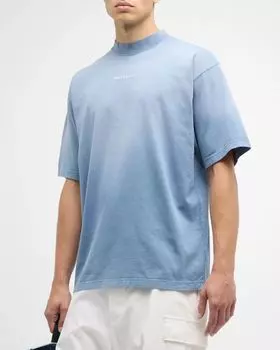 Мужская футболка Balenciaga Back средней посадки, цвет 4313 Faded Blue/White