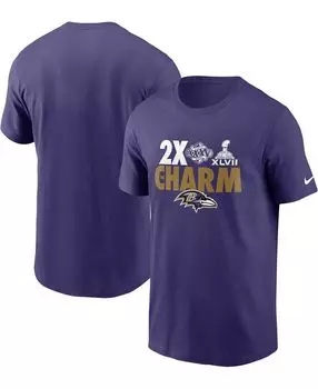 Мужская футболка baltimore ravens hometown collection 2x super bowl champions Nike, фиолетовый