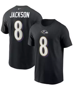 Мужская футболка baltimore ravens name &amp; number - lamar jackson Nike, черный