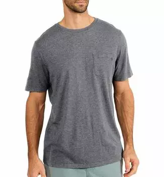 Мужская футболка Bamboo Heritage Pocket Tee в цвете Light Heather Grey FREE FLY