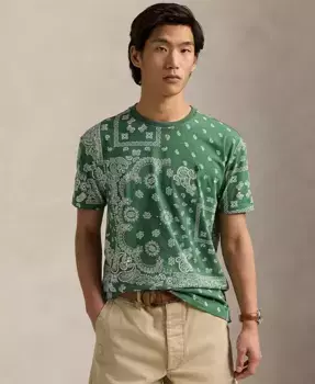 Мужская футболка Bandanna Jersey классического кроя Polo Ralph Lauren, зеленый