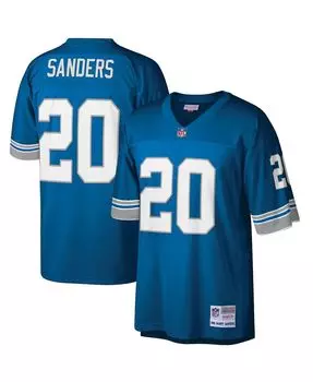 Мужская футболка barry sanders blue detroit lions big and tall 1996 года, копия игрока на пенсии Mitchell &amp; Ness, синий