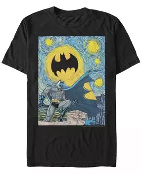 Мужская футболка Batman Starry Gotham с коротким рукавом Fifth Sun, черный