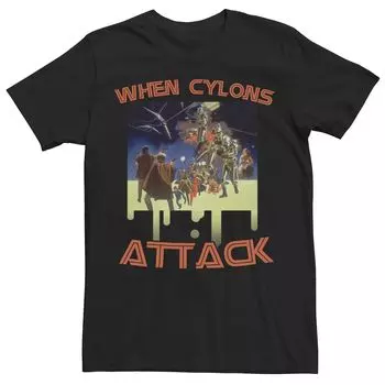 Мужская футболка Battlestar Galactica When Cylons Attack Licensed Character