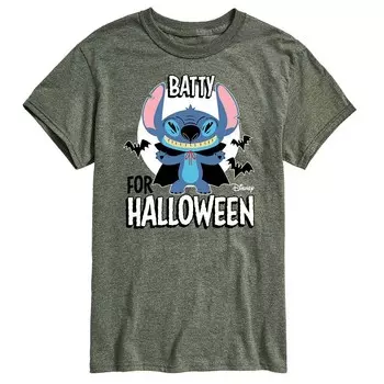 Мужская футболка Batty для Хэллоуина Disney's Lilo & Stitch Licensed Character, зеленый