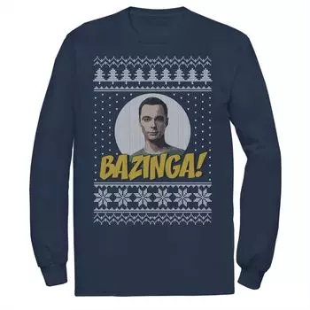 Мужская футболка Bazinga с праздничным узором «Теория большого взрыва» Licensed Character