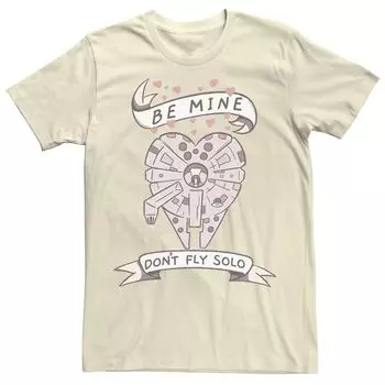 Мужская футболка Be Mine Don't Fly Solo Ship Heart ко Дню святого Валентина Star Wars
