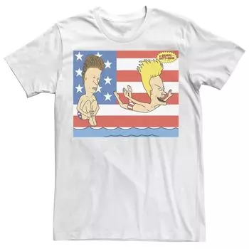 Мужская футболка Beavis And Butt-Head со звездами и полосками для бассейна Licensed Character
