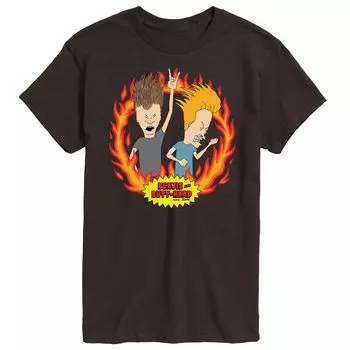 Мужская футболка Beavis And Butthead Rock Flames Licensed Character