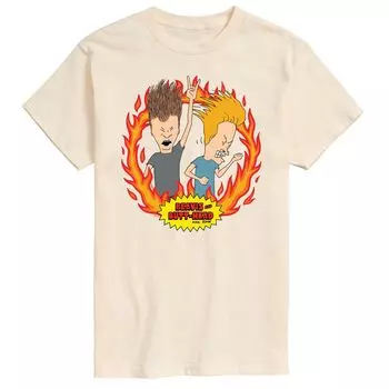 Мужская футболка Beavis And Butthead Rock Flames Licensed Character