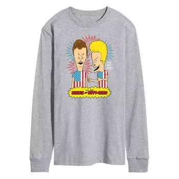 Мужская футболка Beavis And Butthead USA Firework с длинными рукавами Licensed Character