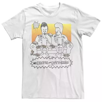 Мужская футболка Beavis & Butthead Nachos On The Couch с портретом Licensed Character